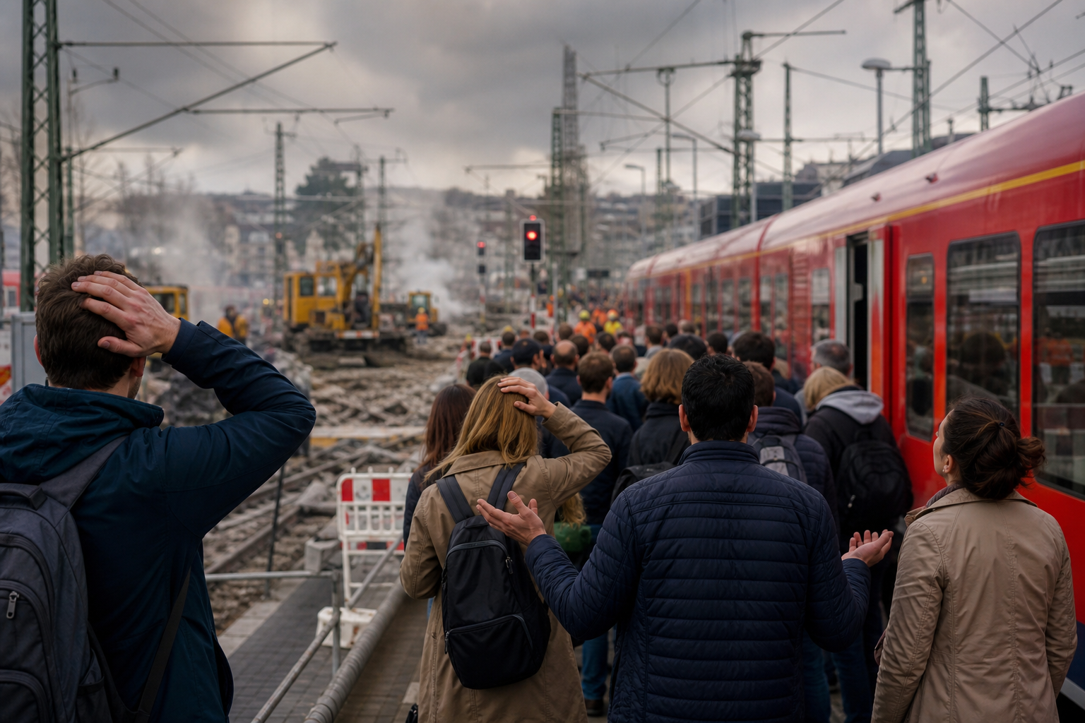 Chaos auf der Schiene: Frankfurt-Gießen-Strecke noch tage­lang dicht!